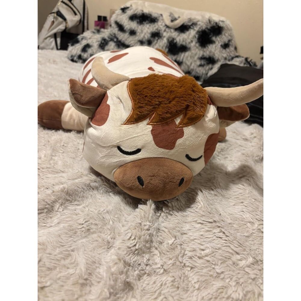 30'' Auspicious Beginning Giant Cute Spotted Highland Cow Plush Stuffed Animal - Picture 7 of 7